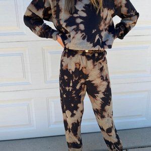 Reverse Tie Dye Set / Bleach Dyed Sweatsuit